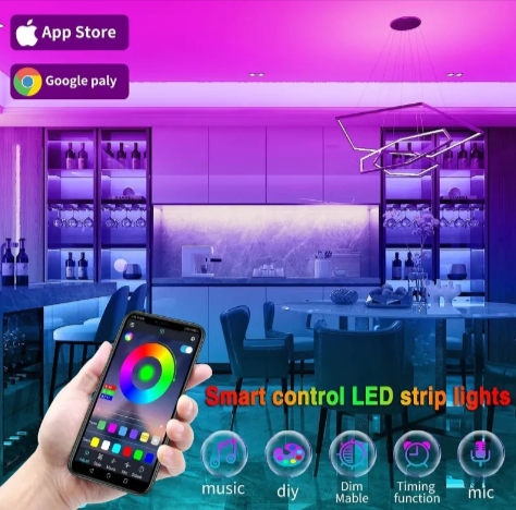 Tira de luz ambiental LED inteligente Bluetooth