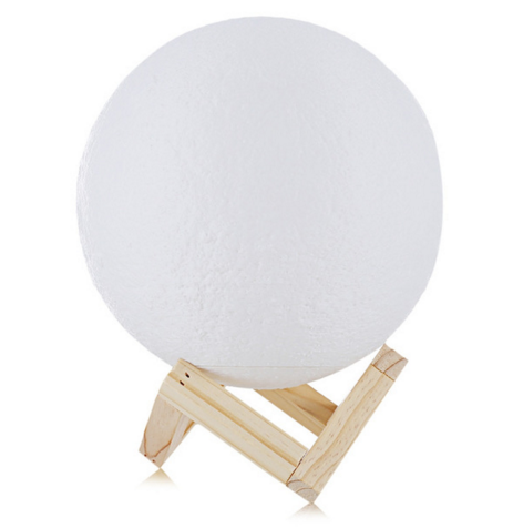 Hölzerne Mond-Schreibtischlampe mit Touch-Steuerung und Standfuß