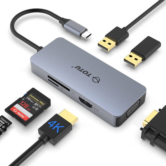 TOTU USB C Hub Dockingstation 6-in-1 Dockingstation
