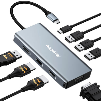 RayCue USB-C-Dockingstation Dual-Monitor-Adapter