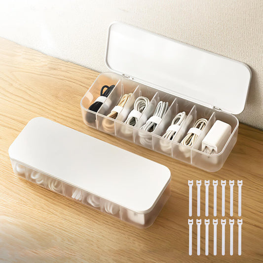 PAVSTINE 2 Pcs Cable Organizer Storage Box